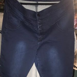 Dark Wash High-waisted Denim